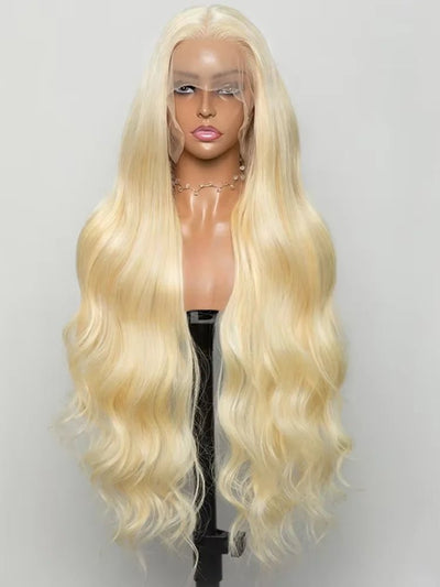 250% Density Peruvian 30 40 42 inch 613 Blonde 13x6 HD Lace Front Human Hair Wig For Women Body Wave Glueless Lace Frontal Wig - MAGUSTA BEAUTY