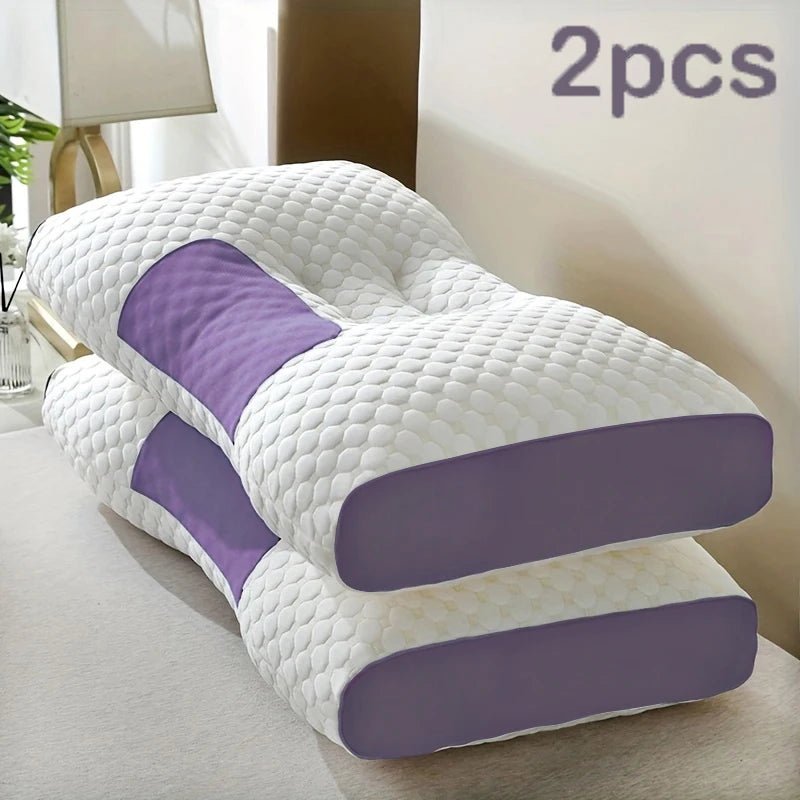 2pcs Massage Neck Pillows Adjustable Ergonomic Orthopedic Contour Support, High - Quality Pillow Core, All - Season Sleeping Comfort - MAGUSTA BEAUTY