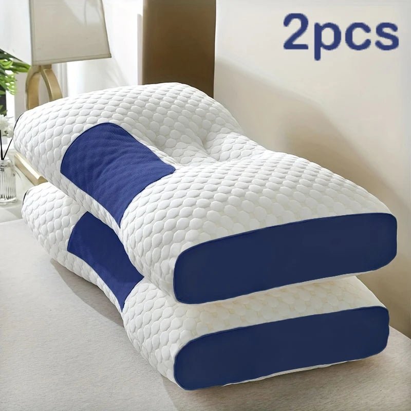 2pcs Massage Neck Pillows Adjustable Ergonomic Orthopedic Contour Support, High - Quality Pillow Core, All - Season Sleeping Comfort - MAGUSTA BEAUTY