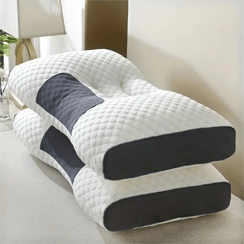 2pcs Massage Neck Pillows Adjustable Ergonomic Orthopedic Contour Support, High - Quality Pillow Core, All - Season Sleeping Comfort - MAGUSTA BEAUTY