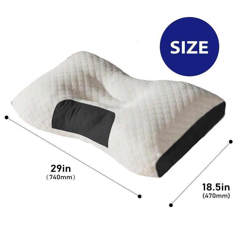2pcs Massage Neck Pillows Adjustable Ergonomic Orthopedic Contour Support, High - Quality Pillow Core, All - Season Sleeping Comfort - MAGUSTA BEAUTY