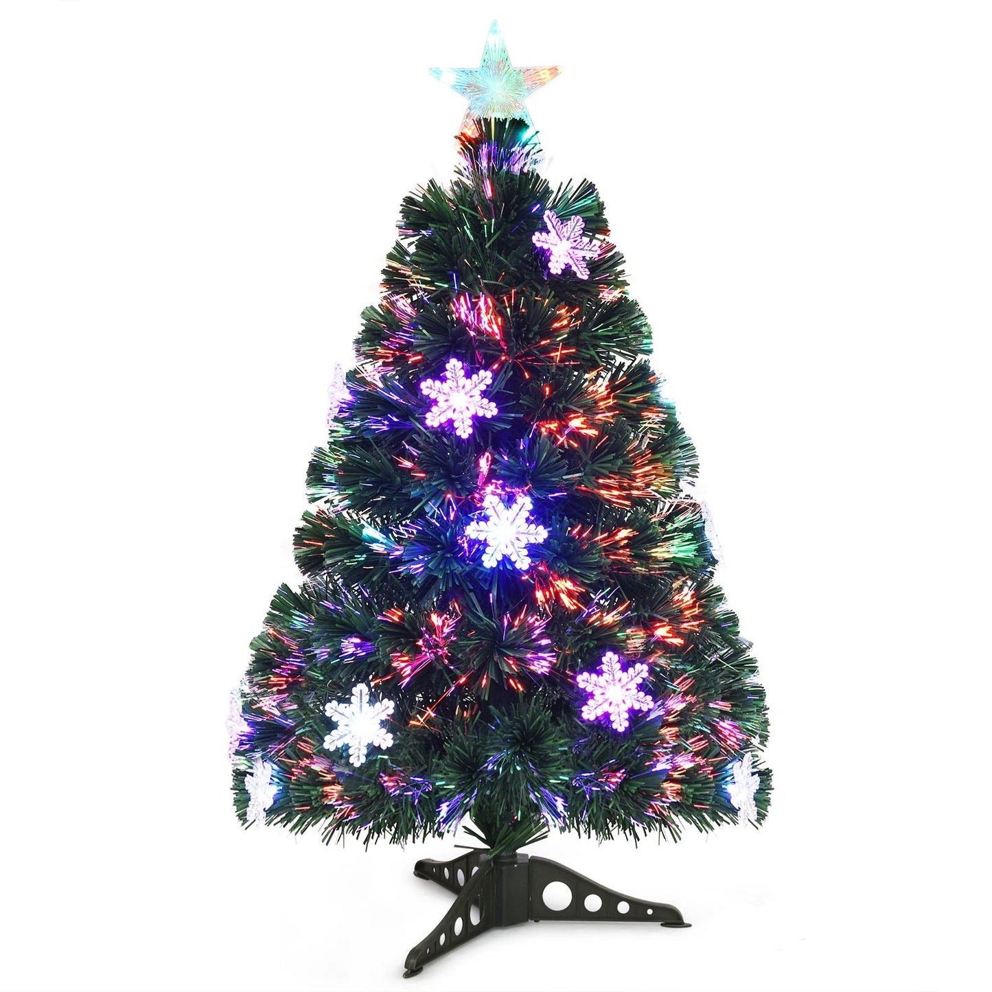 3/ 4/ 5/ 6 FT Fiber Optic Artificial Christmas Tree Pre - Lit Christmas Tree, Xmas Full Tree, Xmas Holiday Decor for Office, Home - MAGUSTA BEAUTY