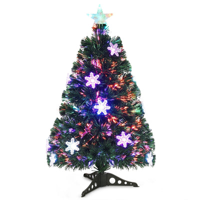 3/ 4/ 5/ 6 FT Fiber Optic Artificial Christmas Tree Pre - Lit Christmas Tree, Xmas Full Tree, Xmas Holiday Decor for Office, Home - MAGUSTA BEAUTY