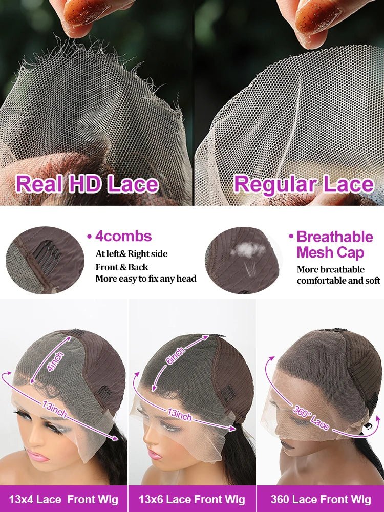 30 40 Inch Loose Deep Wave 13x6 HD Lace Frontal Human Hair Wig Brazilian 13x4 Curly Human Hair Lace Front Wigs Pre Plucked 250% - MAGUSTA BEAUTY
