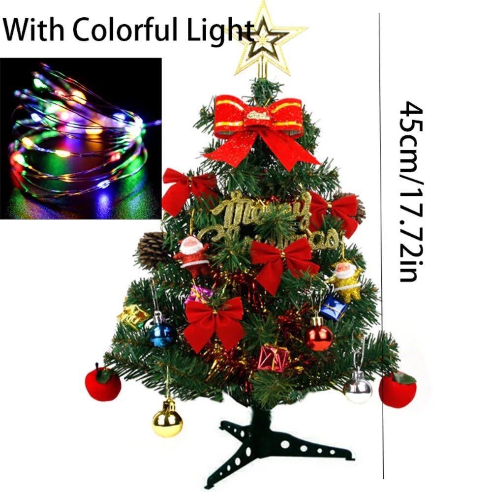 30/45cm Mini Christmas Tree New Year Gift Party Decoration Artificial Christmas Tree LED Light DIY Handicraft Xmas Tabletop Tree - MAGUSTA BEAUTY