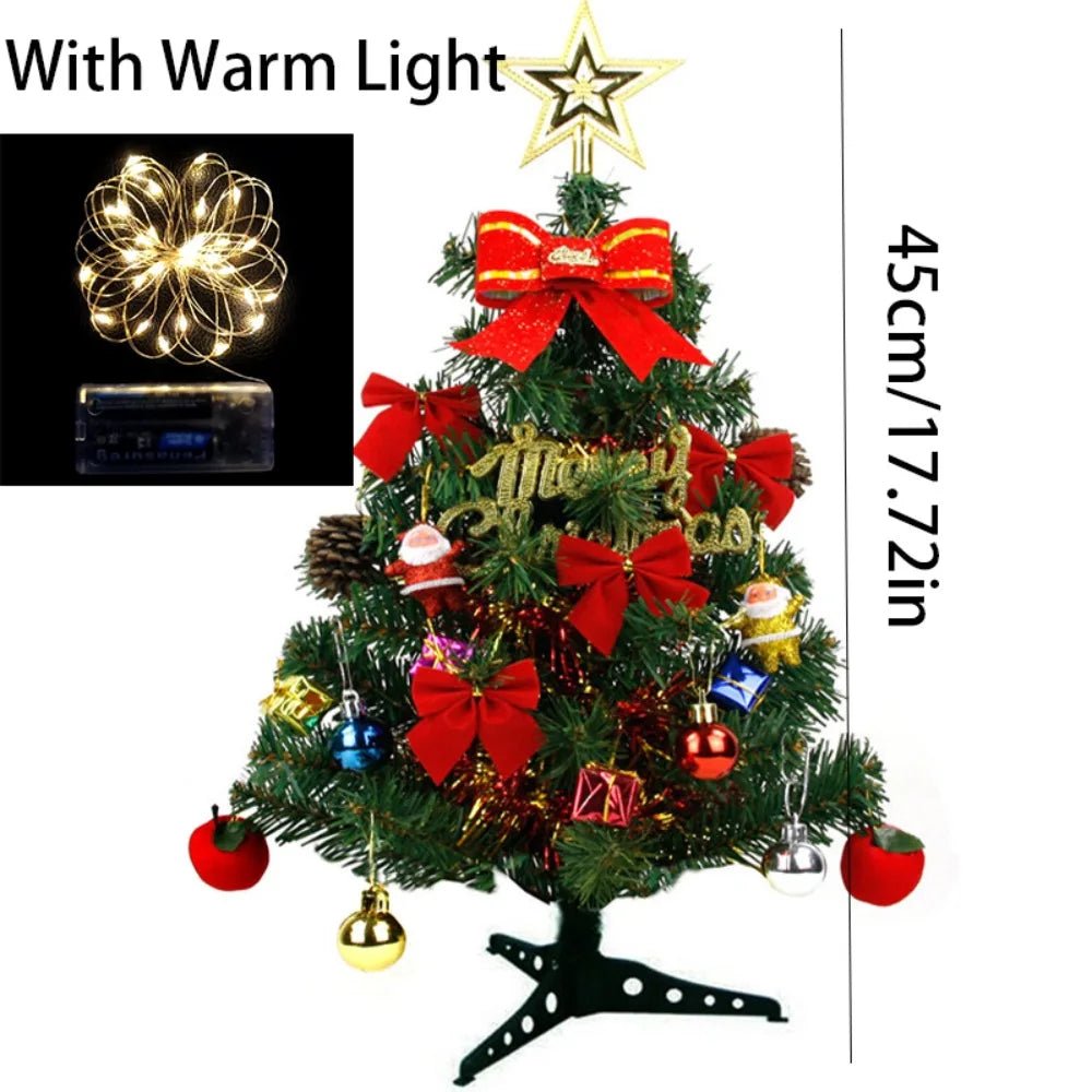 30/45cm Mini Christmas Tree New Year Gift Party Decoration Artificial Christmas Tree LED Light DIY Handicraft Xmas Tabletop Tree - MAGUSTA BEAUTY