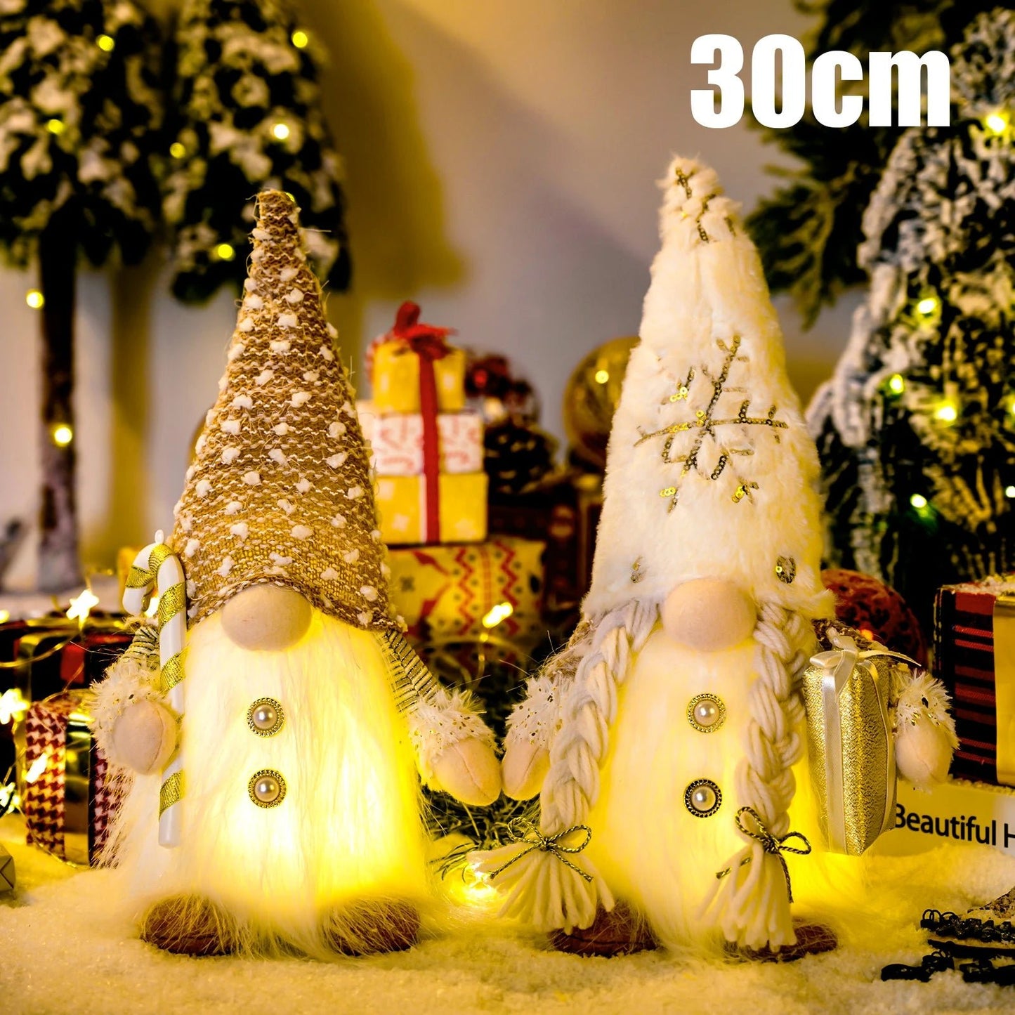 30cm Glowing Gnome Christmas Decorations 2024 Faceless Plush Dolls elf Home Ornaments Navidad New Year 2024 Gift - MAGUSTA BEAUTY