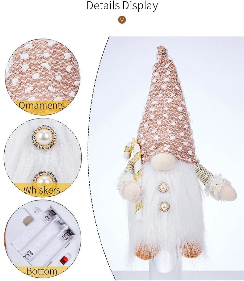 30cm Glowing Gnome Christmas Decorations 2024 Faceless Plush Dolls elf Home Ornaments Navidad New Year 2024 Gift - MAGUSTA BEAUTY