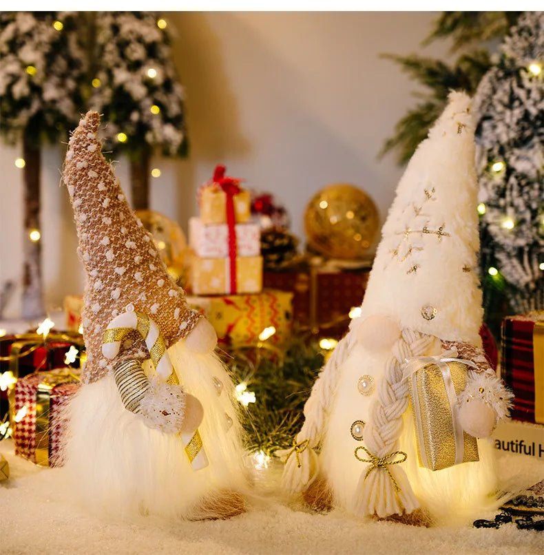 30cm Glowing Gnome Christmas Decorations 2024 Faceless Plush Dolls elf Home Ornaments Navidad New Year 2024 Gift - MAGUSTA BEAUTY