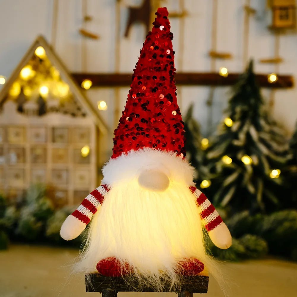 30cm Glowing Gnome Christmas Decorations 2024 Faceless Plush Dolls elf Home Ornaments Navidad New Year 2024 Gift - MAGUSTA BEAUTY