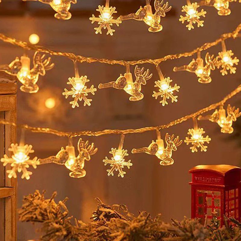 3M Christmas Lights LED Snowflake String Lights Xmas Fairy Light Lamp For Home New Year Party Supplies Christmas Tree Decor - MAGUSTA BEAUTY