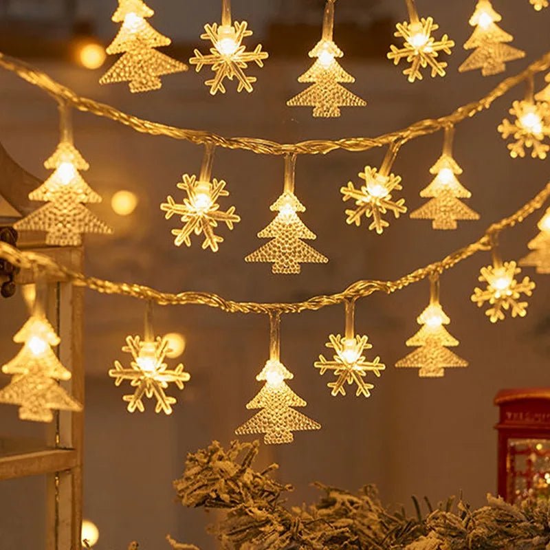 3M Christmas Lights LED Snowflake String Lights Xmas Fairy Light Lamp For Home New Year Party Supplies Christmas Tree Decor - MAGUSTA BEAUTY