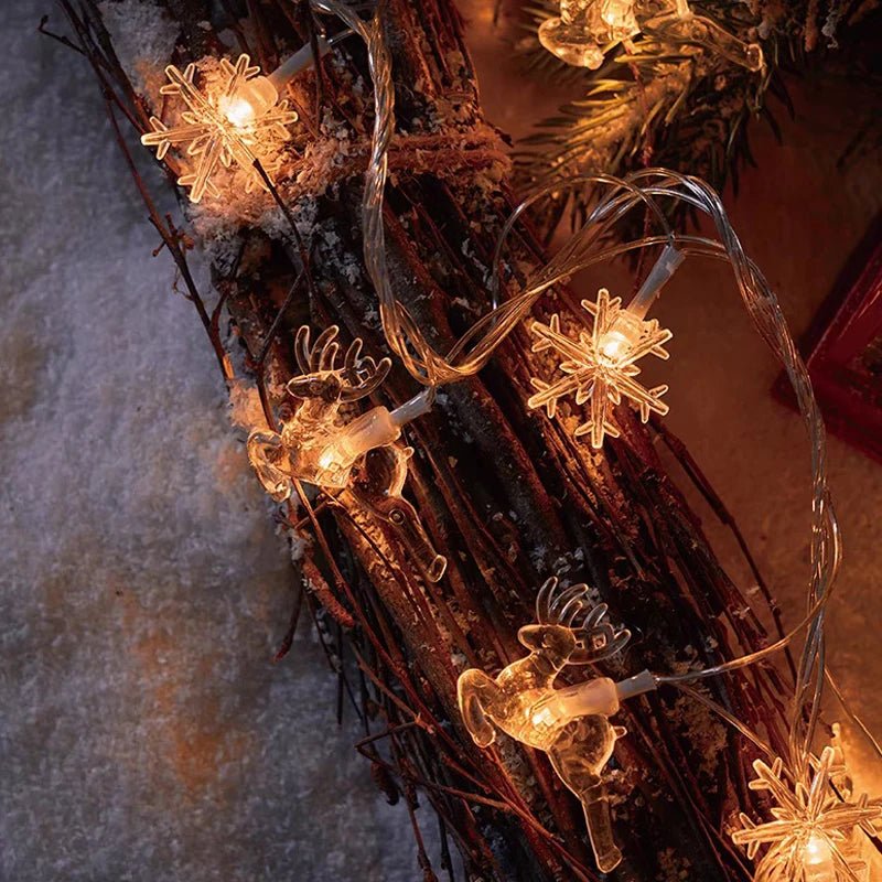 3M Christmas Lights LED Snowflake String Lights Xmas Fairy Light Lamp For Home New Year Party Supplies Christmas Tree Decor - MAGUSTA BEAUTY