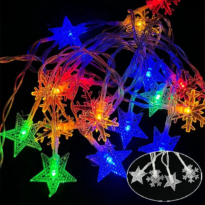 3M Christmas Lights LED Snowflake String Lights Xmas Fairy Light Lamp For Home New Year Party Supplies Christmas Tree Decor - MAGUSTA BEAUTY
