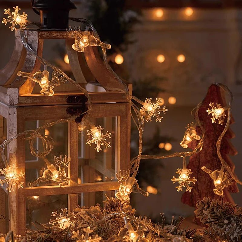 3M Christmas Lights LED Snowflake String Lights Xmas Fairy Light Lamp For Home New Year Party Supplies Christmas Tree Decor - MAGUSTA BEAUTY