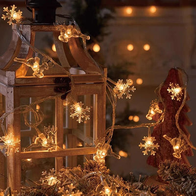 3M Christmas Lights LED Snowflake String Lights Xmas Fairy Light Lamp For Home New Year Party Supplies Christmas Tree Decor - MAGUSTA BEAUTY