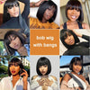 3X1 Middle Part Lace Wig Bob Wigs Full Machine Made Bone Straight Human Hair Wigs With Bangs Short Bob Human Hair Wigs For Women - MAGUSTA BEAUTY