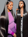 40 46 Inch 200 Density Frontal Wig For Black Women Brazilian Wigs Human Hair 5x5 Bone Straight HD Transparent Lace Front Wigs - MAGUSTA BEAUTY