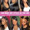40 46 Inch 200 Density Frontal Wig For Black Women Brazilian Wigs Human Hair 5x5 Bone Straight HD Transparent Lace Front Wigs - MAGUSTA BEAUTY