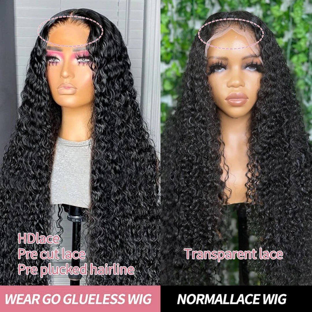 40 50 Inch HD 13x6 Deep Wave Lace Frontal Wigs Brazilian 13x4 Water Wave Curly Lace Front Human Hair Wigs For Women 300 Density - MAGUSTA BEAUTY