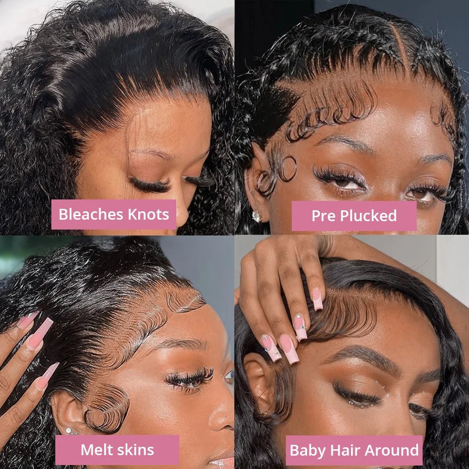 40 50 Inch HD 13x6 Deep Wave Lace Frontal Wigs Brazilian 13x4 Water Wave Curly Lace Front Human Hair Wigs For Women 300 Density - MAGUSTA BEAUTY