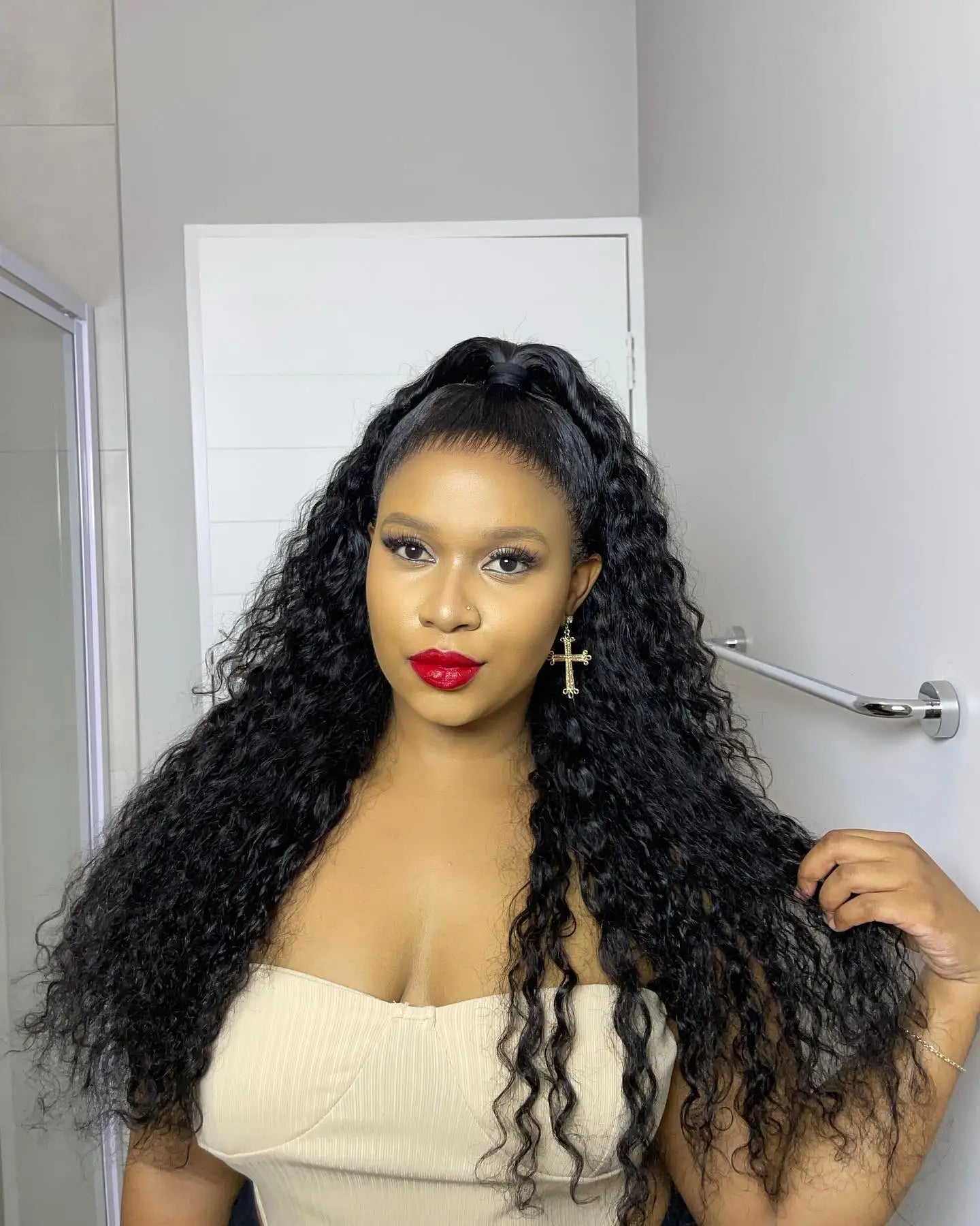 40 50 Inch HD 13x6 Deep Wave Lace Frontal Wigs Brazilian 13x4 Water Wave Curly Lace Front Human Hair Wigs For Women 300 Density - MAGUSTA BEAUTY