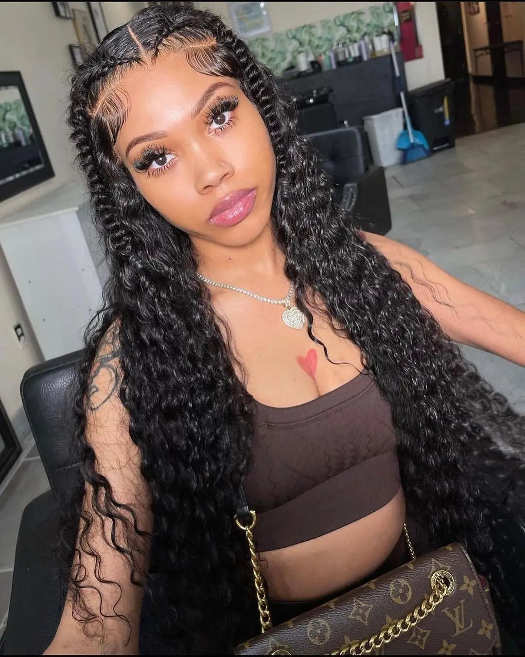 40 50 Inch Water Wave Curly Lace Front Wigs 13x4 13x6 HD Deep Wave Lace Frontal Wig 7x5 Glueless Human Hair Wigs For Women 300% - MAGUSTA BEAUTY