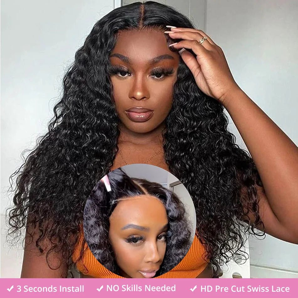 40 50 Inch Water Wave Curly Lace Front Wigs 13x4 13x6 HD Deep Wave Lace Frontal Wig 7x5 Glueless Human Hair Wigs For Women 300% - MAGUSTA BEAUTY