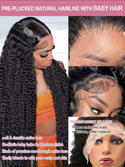 40 50 Inch Water Wave Curly Lace Front Wigs 13x4 13x6 HD Deep Wave Lace Frontal Wig 7x5 Glueless Human Hair Wigs For Women 300% - MAGUSTA BEAUTY