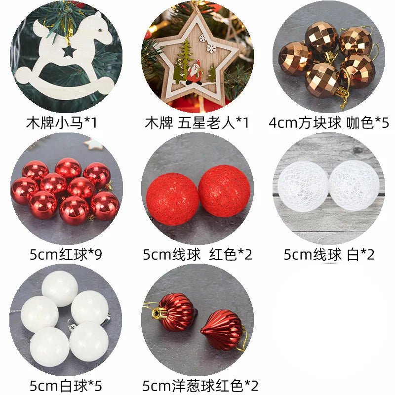 45/60cm DIY Christmas Tree With LED Light Mini Desktop Tree Christmas Decoration New Year Gift Home Christmas Ornaments - MAGUSTA BEAUTY