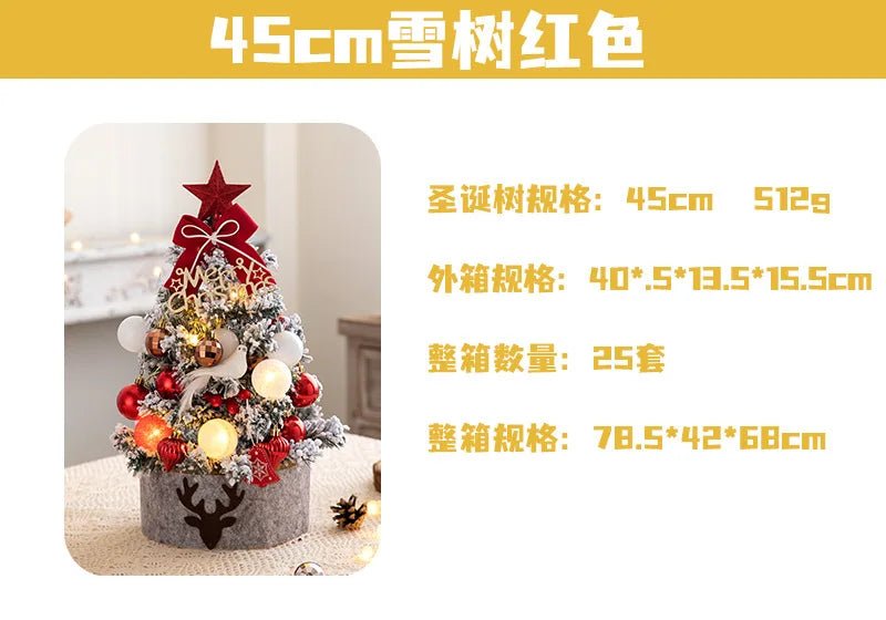 45/60cm DIY Christmas Tree With LED Light Mini Desktop Tree Christmas Decoration New Year Gift Home Christmas Ornaments - MAGUSTA BEAUTY
