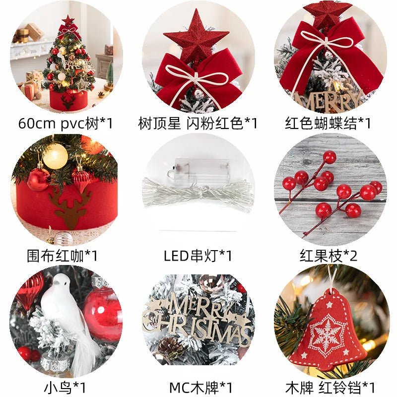 45/60cm DIY Christmas Tree With LED Light Mini Desktop Tree Christmas Decoration New Year Gift Home Christmas Ornaments - MAGUSTA BEAUTY
