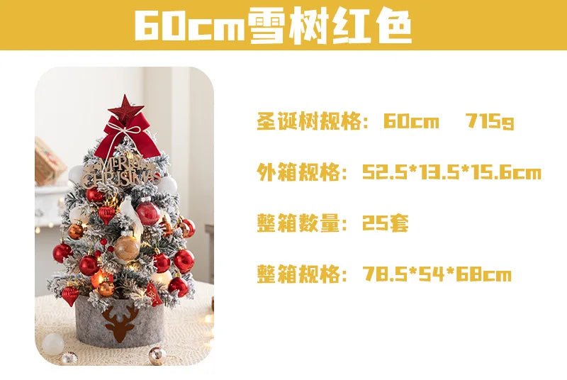 45/60cm DIY Christmas Tree With LED Light Mini Desktop Tree Christmas Decoration New Year Gift Home Christmas Ornaments - MAGUSTA BEAUTY