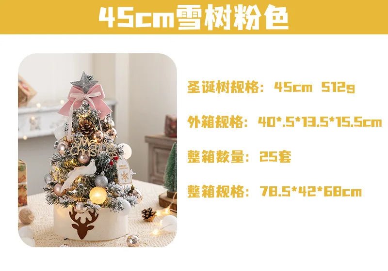 45/60cm DIY Christmas Tree With LED Light Mini Desktop Tree Christmas Decoration New Year Gift Home Christmas Ornaments - MAGUSTA BEAUTY