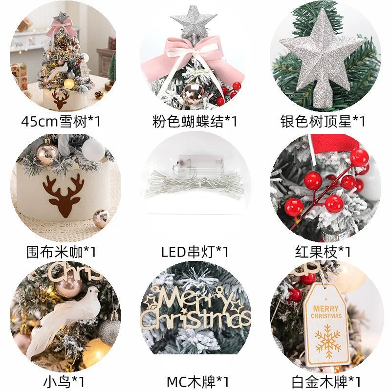 45/60cm DIY Christmas Tree With LED Light Mini Desktop Tree Christmas Decoration New Year Gift Home Christmas Ornaments - MAGUSTA BEAUTY