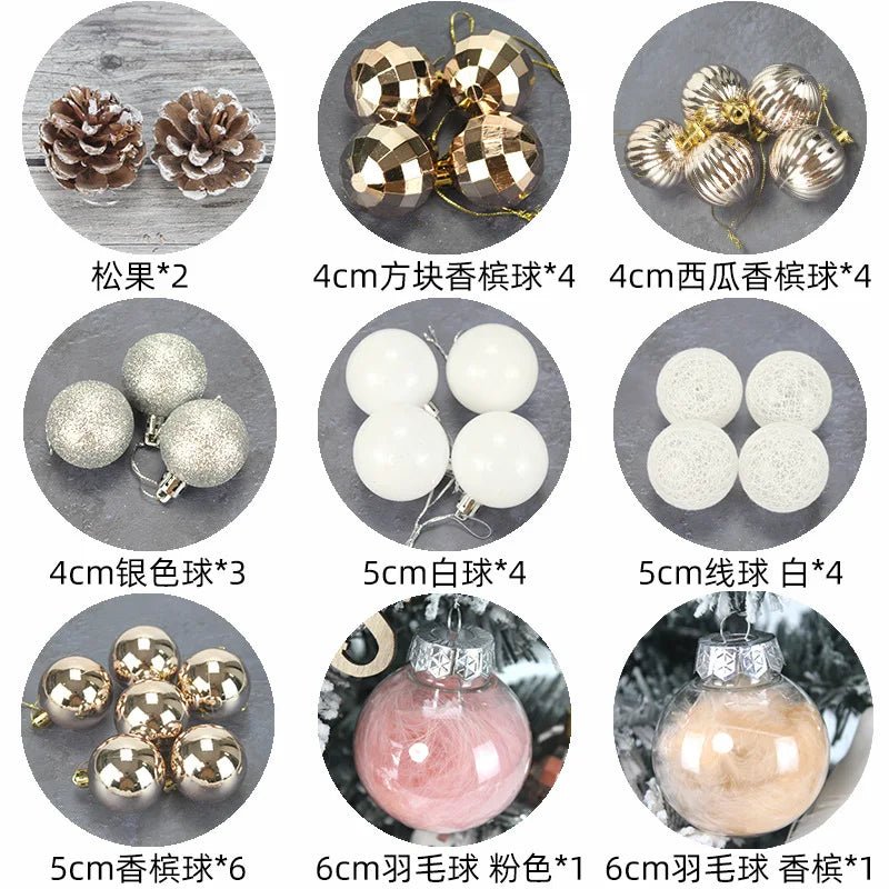 45/60cm DIY Christmas Tree With LED Light Mini Desktop Tree Christmas Decoration New Year Gift Home Christmas Ornaments - MAGUSTA BEAUTY