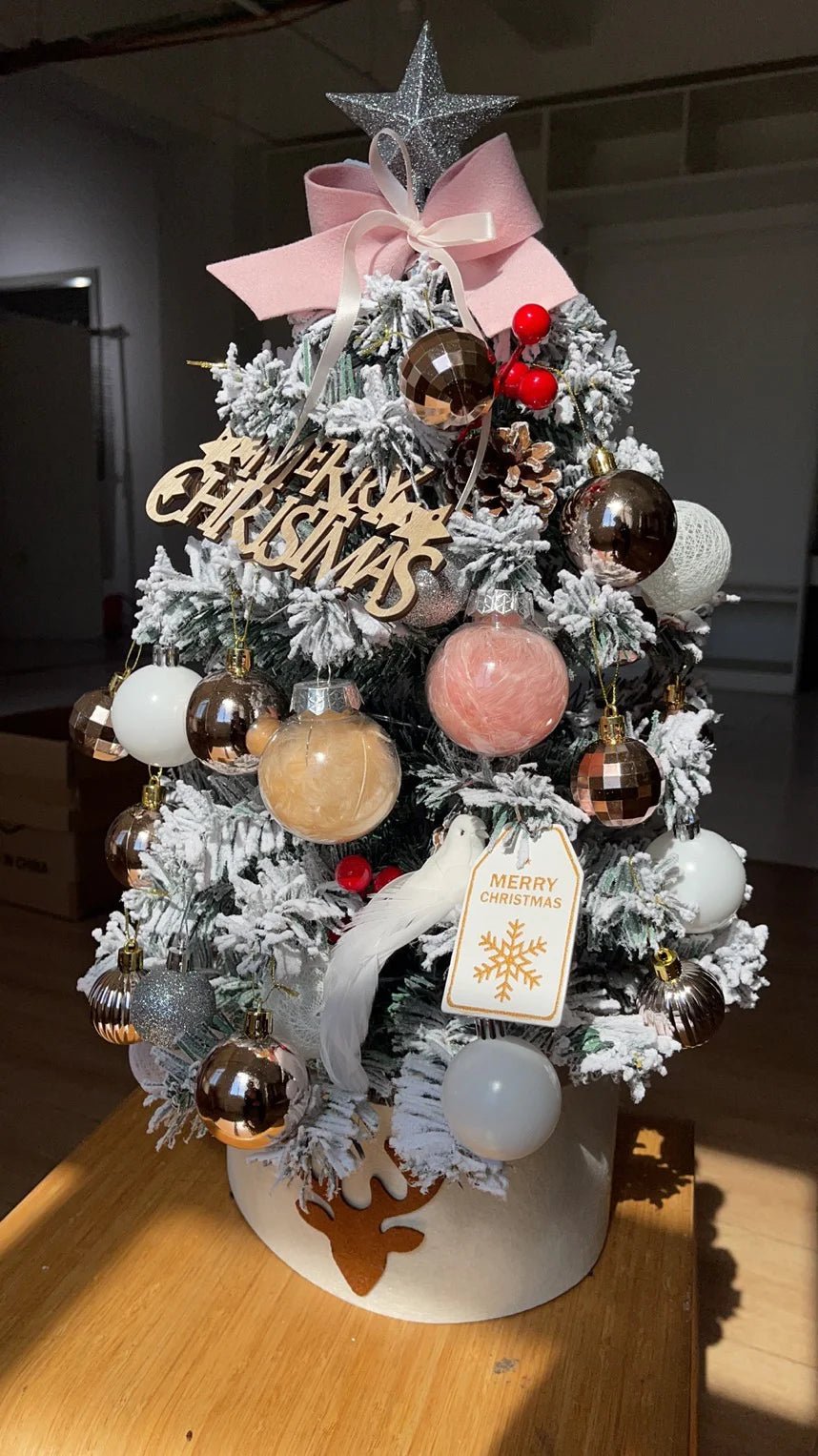 45/60cm DIY Christmas Tree With LED Light Mini Desktop Tree Christmas Decoration New Year Gift Home Christmas Ornaments - MAGUSTA BEAUTY