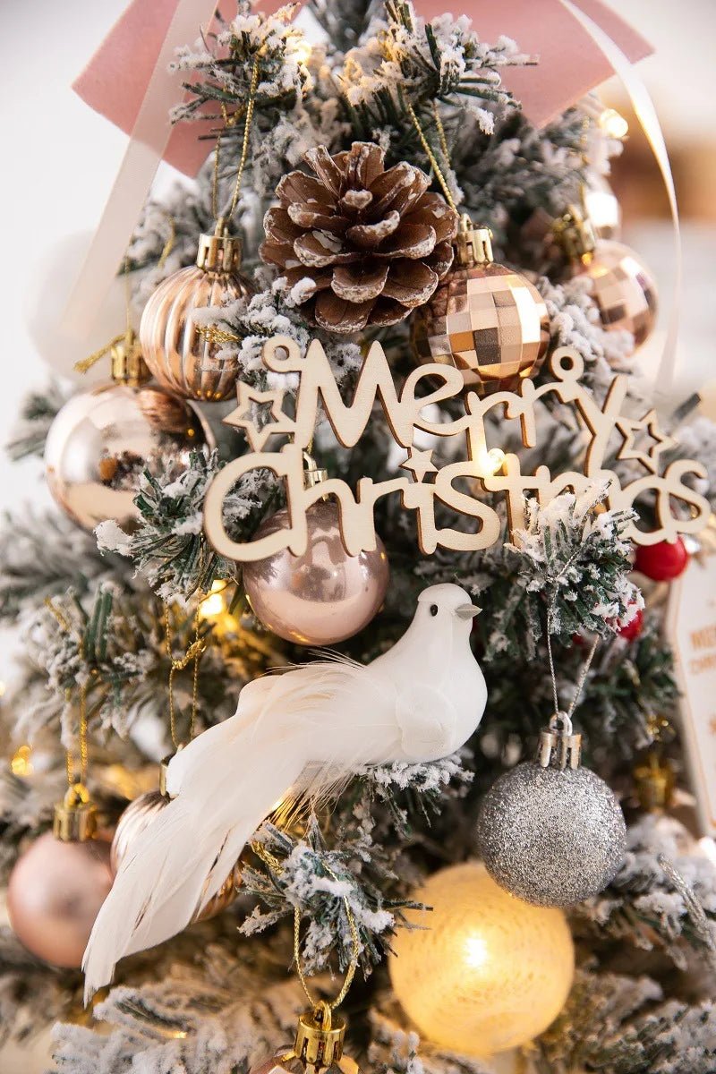 45/60cm DIY Christmas Tree With LED Light Mini Desktop Tree Christmas Decoration New Year Gift Home Christmas Ornaments - MAGUSTA BEAUTY