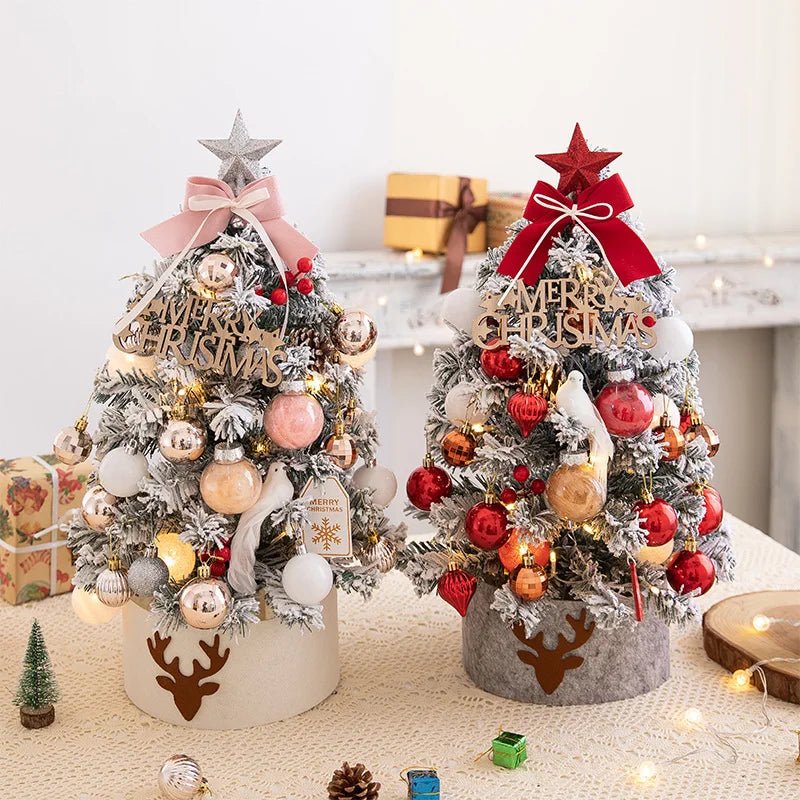 45/60cm DIY Christmas Tree With LED Light Mini Desktop Tree Christmas Decoration New Year Gift Home Christmas Ornaments - MAGUSTA BEAUTY