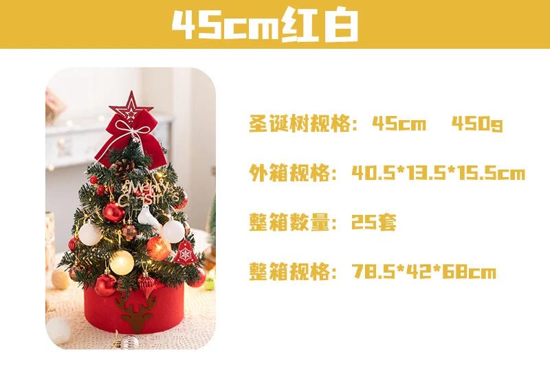 45/60cm DIY Christmas Tree With LED Light Mini Desktop Tree Christmas Decoration New Year Gift Home Christmas Ornaments - MAGUSTA BEAUTY