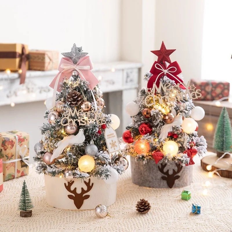 45/60cm DIY Christmas Tree With LED Light Mini Desktop Tree Christmas Decoration New Year Gift Home Christmas Ornaments - MAGUSTA BEAUTY