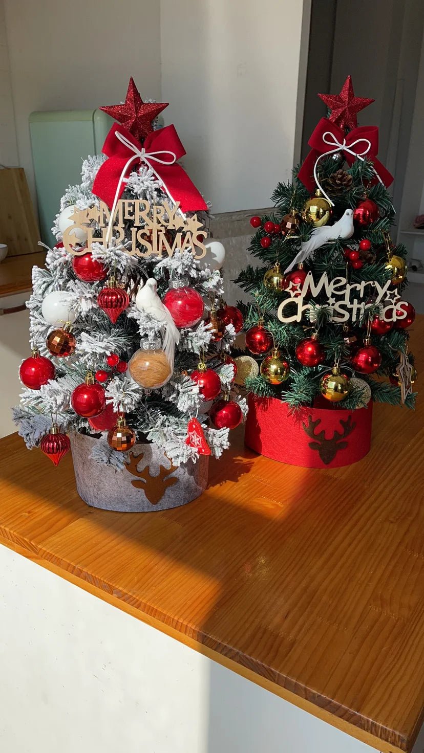 45/60cm DIY Christmas Tree With LED Light Mini Desktop Tree Christmas Decoration New Year Gift Home Christmas Ornaments - MAGUSTA BEAUTY