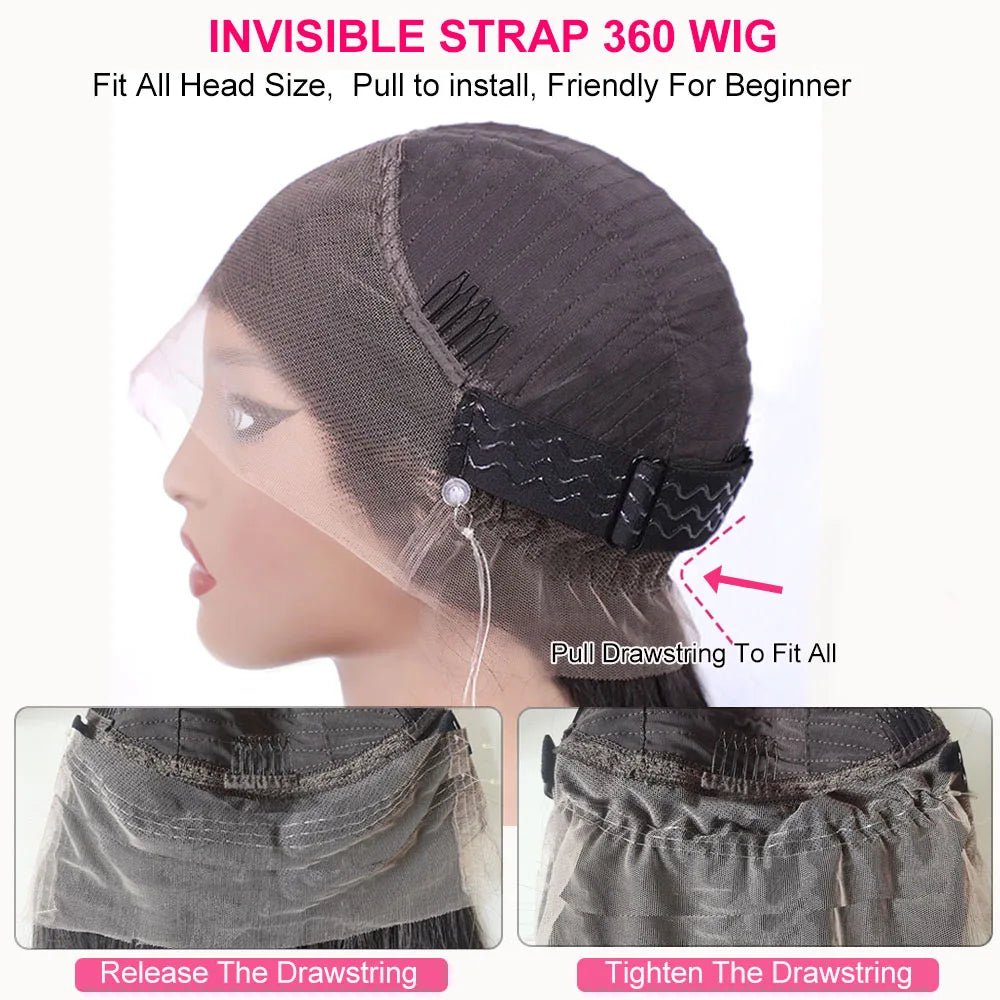 4C Edges Invisible Strap 360 Full HD Lace Wig Curly Glueless Human Hair Wig Chocolate Brown Lace Front Wig Deep Wave Frontal Wig - MAGUSTA BEAUTY