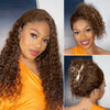 4C Edges Invisible Strap 360 Full HD Lace Wig Curly Glueless Human Hair Wig Chocolate Brown Lace Front Wig Deep Wave Frontal Wig - MAGUSTA BEAUTY