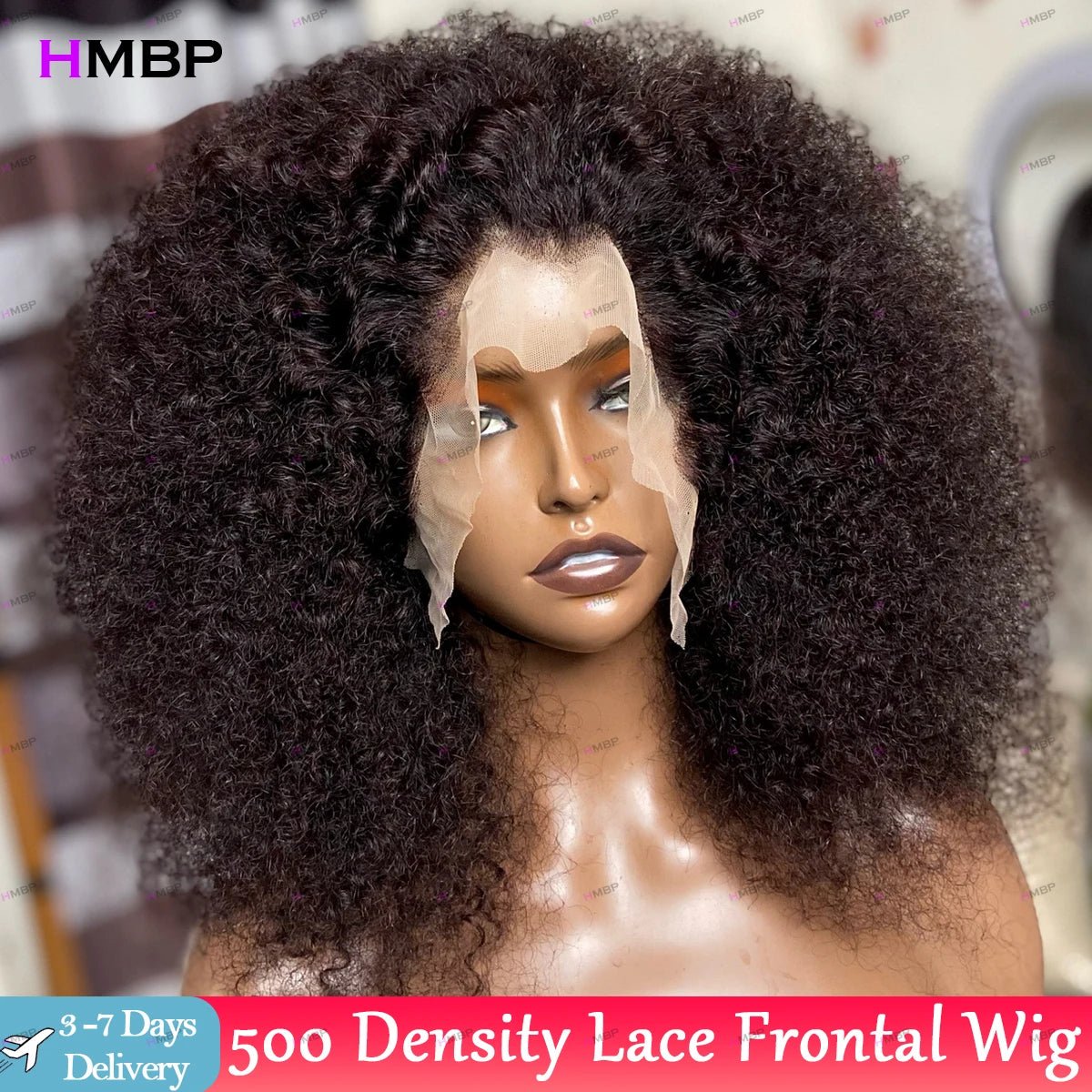 500 Density 13×6/360 HD Lace Front Wig Afro Kinky Curly Glueless Lace Front Wig Human Hair Ready To Go Preplucked Hair For Women - MAGUSTA BEAUTY