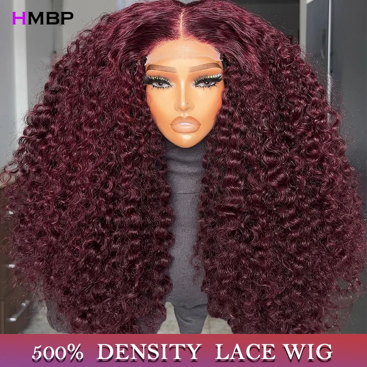 500 Density 99j Burgundy Deep Wave 13x6 Hd Lace Front Wig Human Hair Glueless 360 Full Lace Pre Plucked Brazilian Wigs For Women - MAGUSTA BEAUTY