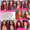 500 Density 99j Burgundy Deep Wave 13x6 Hd Lace Front Wig Human Hair Glueless 360 Full Lace Pre Plucked Brazilian Wigs For Women - MAGUSTA BEAUTY