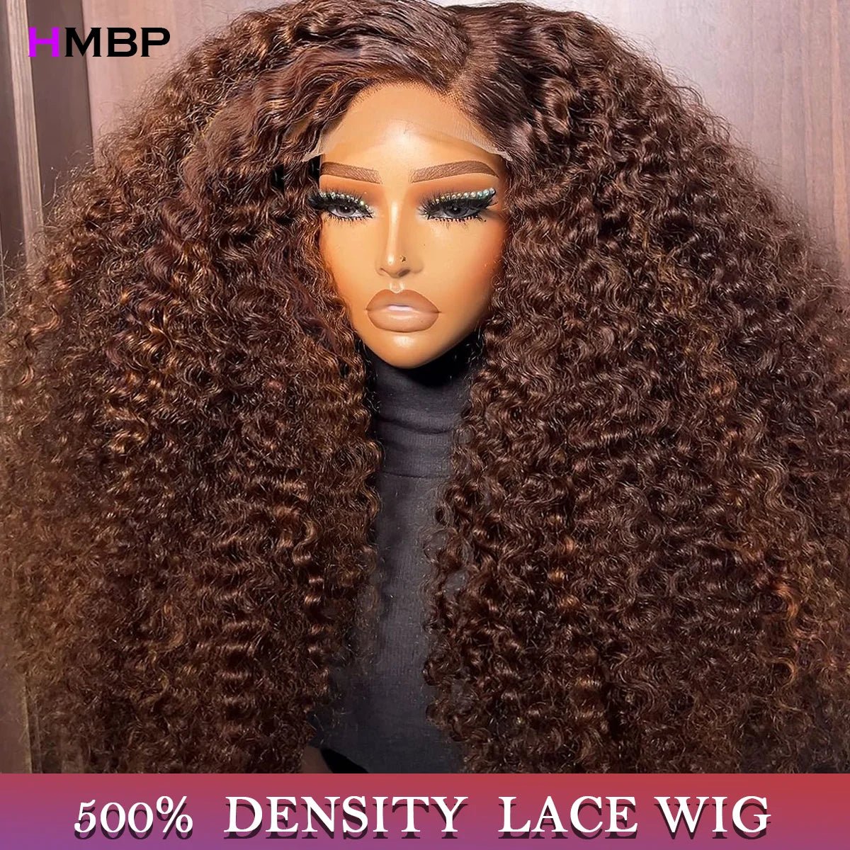 500 Density Chocolate Brown Lace Wigs Human Hair Afro Kinky Curly Glueless Wig Human Hair Ready to Wear 13x6 Hd Lace Frontal Wig - MAGUSTA BEAUTY