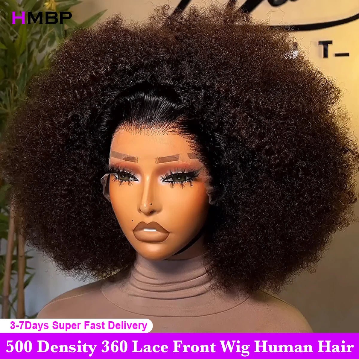 500 Density Glueless Wigs Human Hair Afro Coily Kinky Curly 13*6 Hd Lace Frontal Wig Human Hair T1B/Brown Preplucked For Women - MAGUSTA BEAUTY