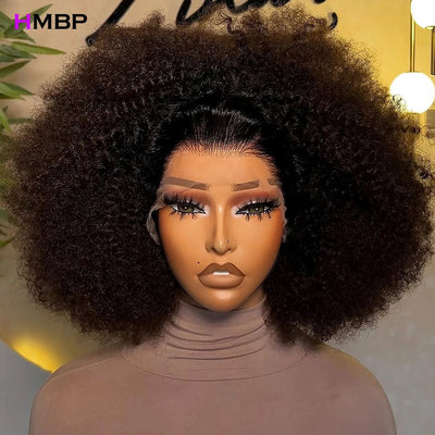 500 Density Glueless Wigs Human Hair Afro Coily Kinky Curly 13*6 Hd Lace Frontal Wig Human Hair T1B/Brown Preplucked For Women - MAGUSTA BEAUTY